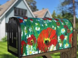 Beautiful Poppies and Dasies Decorative Curbside Farm Mailbox Cover