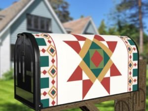 Beautiful Farmhouse Quilt Patchwork Design #1 Decorative Curbside Farm Mailbox Cover