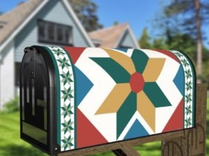 Beautiful Farmhouse Quilt Patchwork Design #2 Decorative Curbside Farm Mailbox Cover
