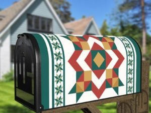 Beautiful Farmhouse Quilt Patchwork Design #3 Decorative Curbside Farm Mailbox Cover