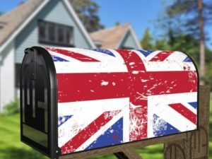 Grungy Union Jack British Flag Decorative Curbside Farm Mailbox Cover