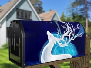 Deer and the Northern Light Decorative Curbside Farm Mailbox Cover