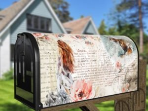 Vintage Fox and Flowers #2 Decorative Curbside Farm Mailbox Cover