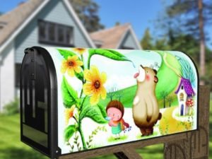 Fairy and the Little Bear Decorative Curbside Farm Mailbox Cover