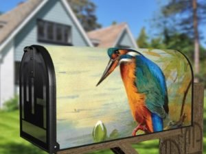 Beautiful Kingfisher Above the Pond Decorative Curbside Farm Mailbox Cover