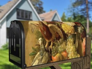 Victorian Still Life with Flowers, Fruit  and Doves Decorative Curbside Farm Mailbox Cover