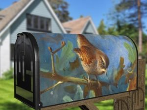 Little Bird on an Oak Tree Decorative Curbside Farm Mailbox Cover