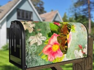 Victorian Garden with Butterfly #1 Decorative Curbside Farm Mailbox Cover