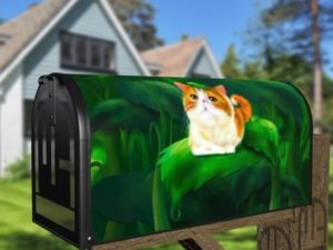 Cute Fairy Cat in the Rain Decorative Curbside Farm Mailbox Cover