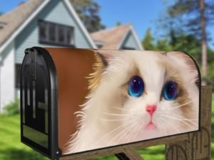 Beautiful Blue Eyed Cat Decorative Curbside Farm Mailbox Cover