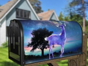 Beautiful Nebula Deer Decorative Curbside Farm Mailbox Cover