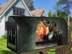 Beautiful Orange Rose Decorative Curbside Farm Mailbox Cover