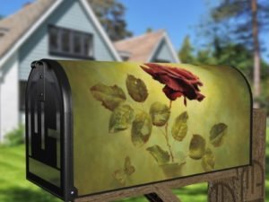Beautiful Red Rose in a Vase Decorative Curbside Farm Mailbox Cover