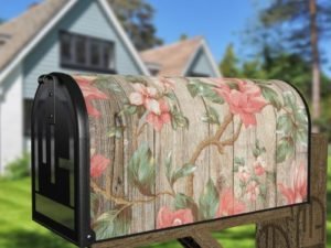 Rustic Flowers on Wood Pattern #1 Decorative Curbside Farm Mailbox Cover