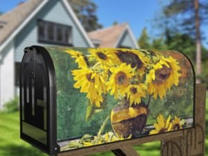 Sunflowers in the Table Decorative Curbside Farm Mailbox Cover
