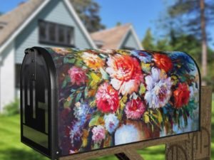 Beautiful Victorian Garden Flowers Decorative Curbside Farm Mailbox Cover