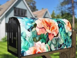 Pretty Dog Rose Bush Decorative Curbside Farm Mailbox Cover