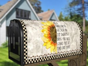 Rustic Sunflower Quote Decorative Curbside Farm Mailbox Cover