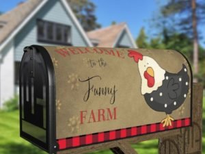 Welcome to the Funny Farm Rooster Decorative Curbside Farm Mailbox Cover