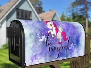 Be Magical Unicorn Decorative Curbside Farm Mailbox Cover