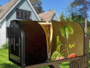 Still Life with Champagne Flute Decorative Curbside Farm Mailbox Cover