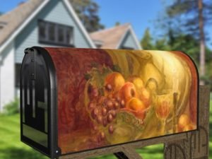 Still Life with Grapes, Wine and Roses Decorative Curbside Farm Mailbox Cover