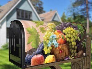 Still Life with Flowers and Fruit Decorative Curbside Farm Mailbox Cover