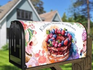 Cake, Cupcakes and Flowers Decorative Curbside Farm Mailbox Cover