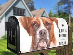Life is Better with a Boxer Decorative Curbside Farm Mailbox Cover