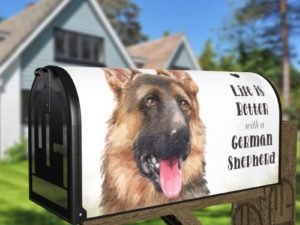 Life is Better with a German Shepherd Decorative Curbside Farm Mailbox Cover