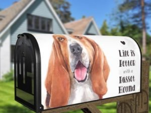 Life is Better with a Basset Hound Decorative Curbside Farm Mailbox Cover