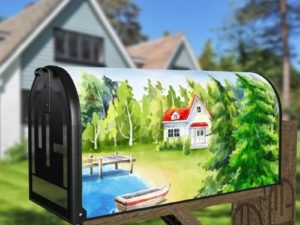 Little Cottage By the Lake #1 Decorative Curbside Farm Mailbox Cover