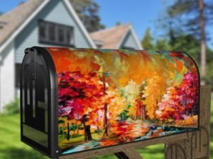 Colorful Autumn Lake Decorative Curbside Farm Mailbox Cover