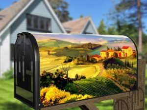 Beautiful Tuscan Summer Sunset Decorative Curbside Farm Mailbox Cover