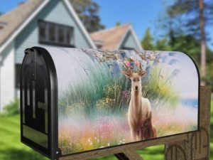 Beautiful Flower Deer Family #2 Decorative Curbside Farm Mailbox Cover