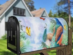 Beautiful Summer Peacock Couple Decorative Curbside Farm Mailbox Cover
