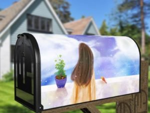 Feeding Birds on the Balcony Decorative Curbside Farm Mailbox Cover