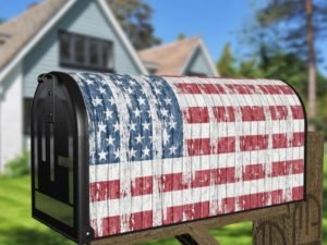 Rustic American Falg Decorative Curbside Farm Mailbox Cover