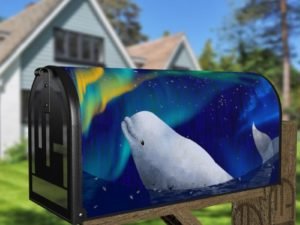 Beluga & the Northern Lights Decorative Curbside Farm Mailbox Cover