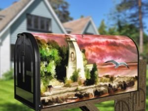 Lighthouse Before Storm Decorative Curbside Farm Mailbox Cover