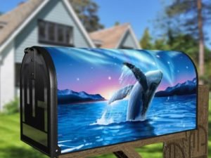 Humpback Whale and the Northern Light Decorative Curbside Farm Mailbox Cover