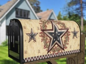 Primitive Country Folk USA Barn Star #5 Decorative Curbside Farm Mailbox Cover