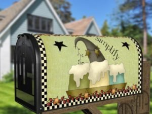Primitive Country Folk Design #19 - Simplify Decorative Curbside Farm Mailbox Cover