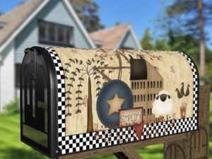 Primitive Country Folk Design #9 - Simplify Decorative Curbside Farm Mailbox Cover