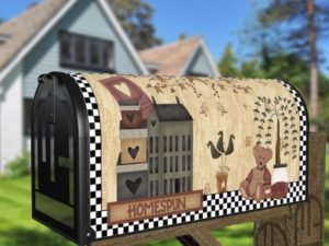 Primitive Country Folk Design #8 - Homespun Decorative Curbside Farm Mailbox Cover