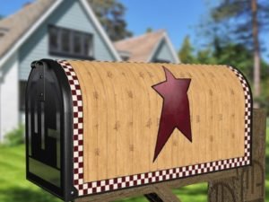 Primitive Red Barn Star Decorative Curbside Farm Mailbox Cover