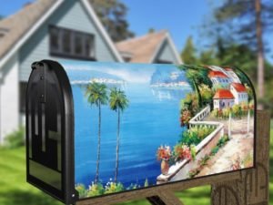 Little Mediterranean Village Decorative Curbside Farm Mailbox Cover