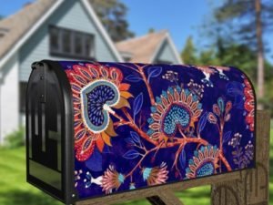 Bohemian Folk Art Ethnic Paisley Design #9 Decorative Curbside Farm Mailbox Cover