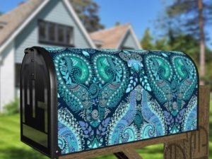 Bohemian Folk Art Ethnic Paisley Design #15 Decorative Curbside Farm Mailbox Cover