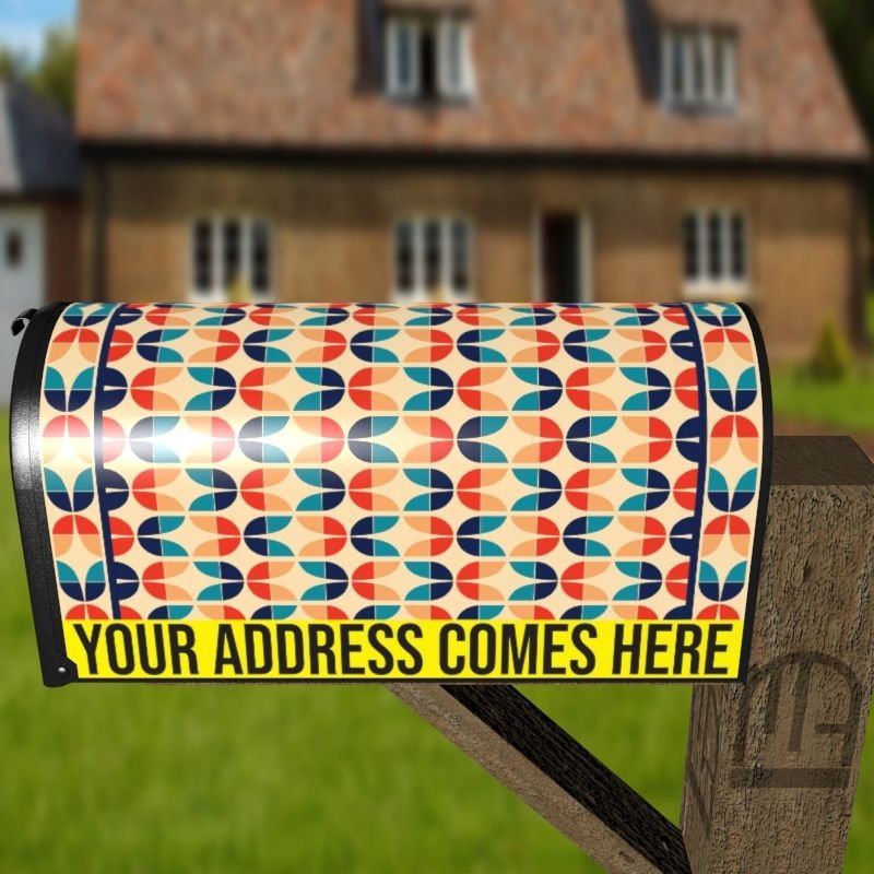 Colorful Vintage Retro Pattern #1 Decorative Curbside Farm Mailbox Cover - Image 4